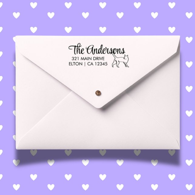 Personalisieren der Cat-Rücksendeadresse Permastempel (Create heartfelt mail with a personalized cat return address self-inking stamp. Add a special touch )