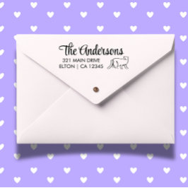 Personalisieren der Cat Script-Rücksendeadresse Gummistempel