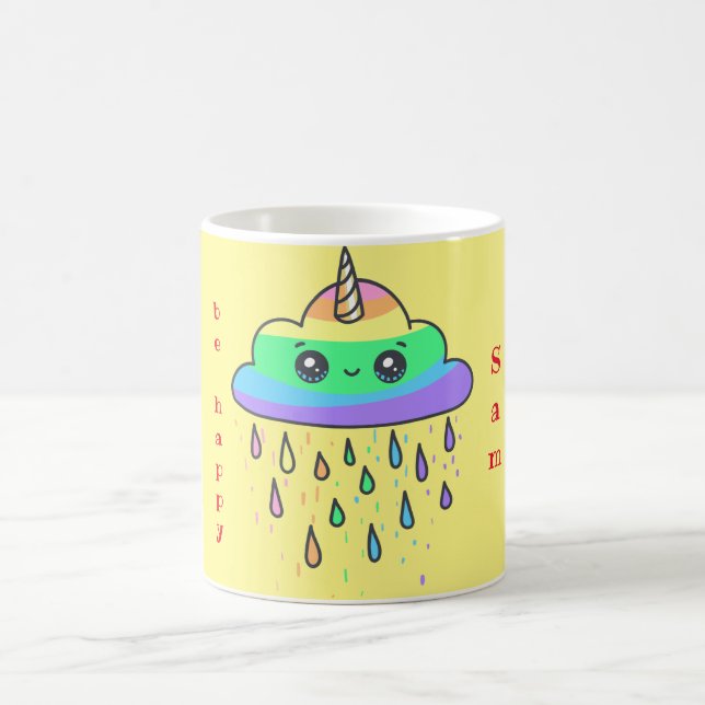 Personalisieren der Rainbow Cloud Unicorn Kaffeetasse (Mittel)
