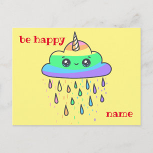 Personalisieren der Rainbow Cloud Unicorn Postkarte