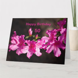 Personalisieren der rosa Rhododendron Blüte Geburt Karte