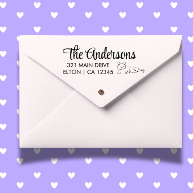 Personalisieren der Rücksendeadresse Kitten Permastempel (Make mailing special with a personalized kitten return address self-inking stamp.  )