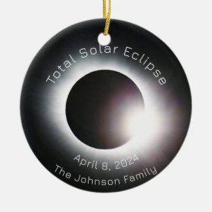 Personalisieren der totalen Sonnenfinsternis 2024 Keramik Ornament