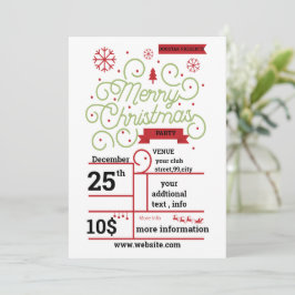 Personalisieren der Weihnachtsmusik-Party Einladun Einladung