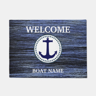 Personalisieren des Blue Welcome Boat Name Strips Fußmatte