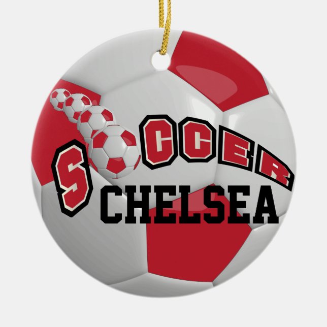Personalisieren des Fußballball | Dunkelrot Keramikornament (Vorne)