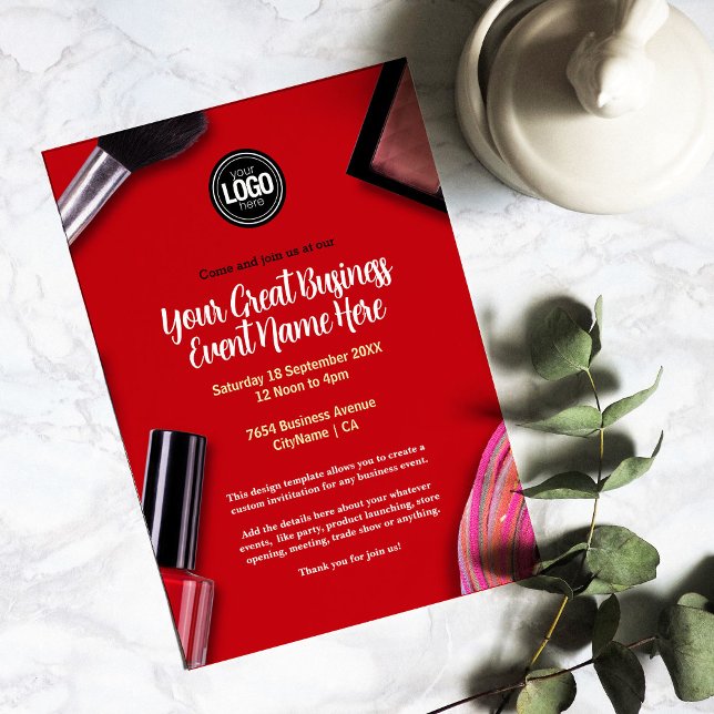 Personalisieren des Geschäfts | Moderne Makeup Com Einladung (Von Creator hochgeladen)