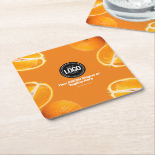 Personalisieren des Geschäfts   Orange Company Rechteckiger Pappuntersetzer