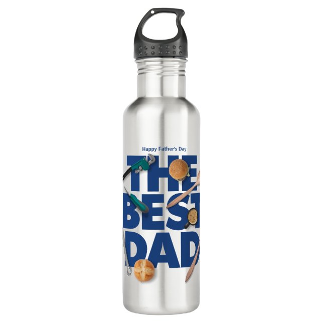 Personalisieren des glücklichen Vaters | Der beste Edelstahlflasche (Vorderseite)