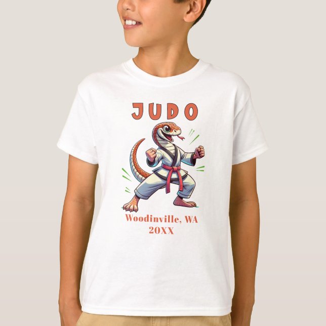 Personalisieren des Judo-Practitionerstanddatums T-Shirt (Vorderseite)