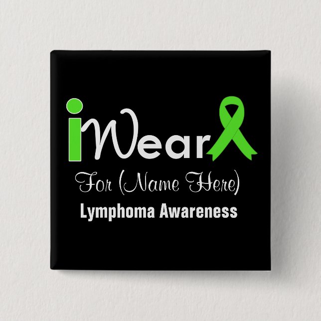 Personalisieren des Lime Green Ribbon Lymphoms Button (Vorderseite)
