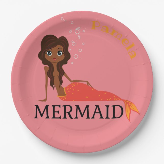 Personalisieren des Mermaid-Designs Pappteller (Vorderseite)