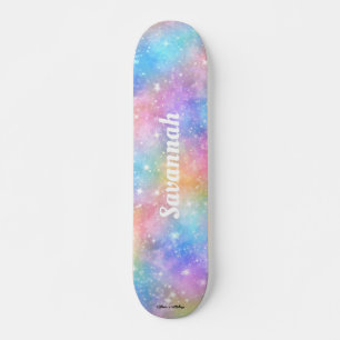 Personalisieren des Namens Galaxy Nebula Regenboge Skateboard