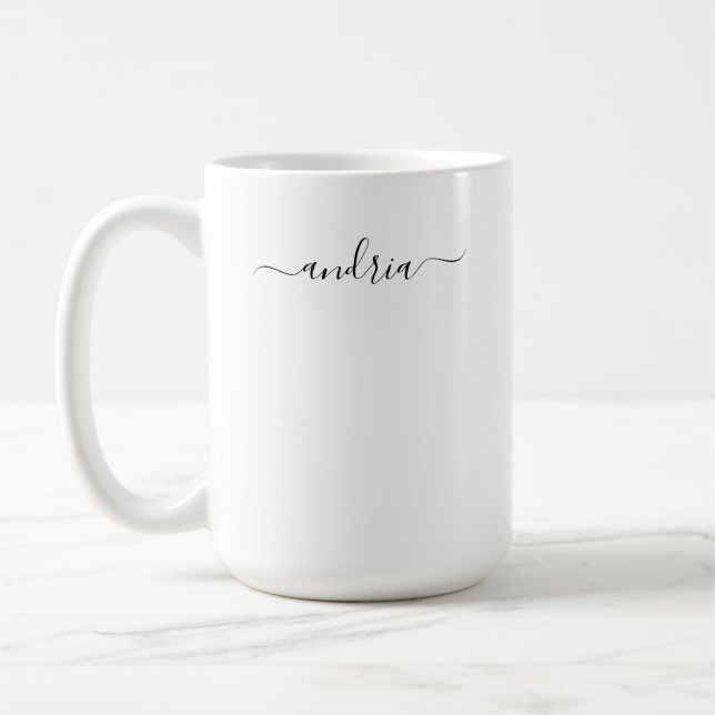 Personalisieren des Namens in schwarzem Script Kaffeetasse (Links)