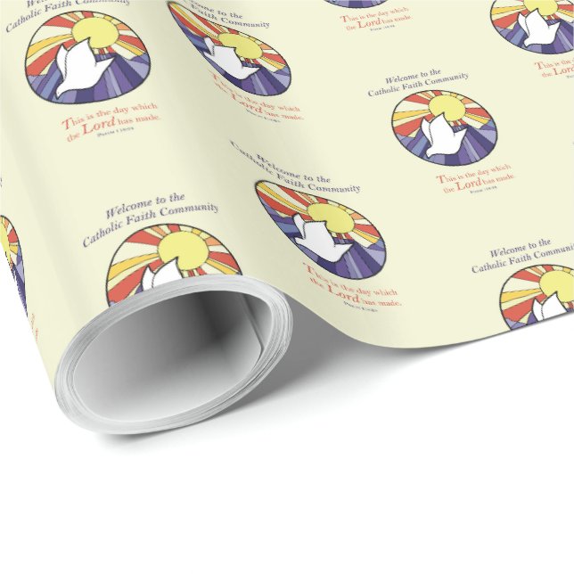 Personalisieren des Namens, RCIA-Dove-Circle auf G Geschenkpapier (Rolleneckpunkt)