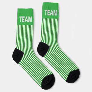 Personalisieren des TEAM-NAMENS Grüner Streifen Socken