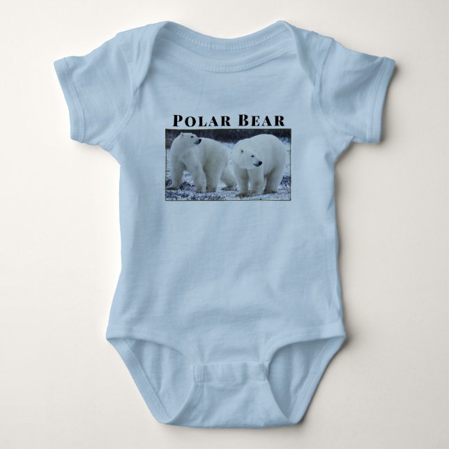 Personalisieren des Tierpolarbären im Freien Baby Strampler (Vorderseite)