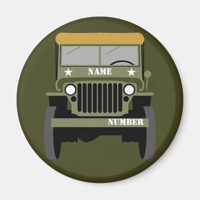 Personalisieren eines Vintagen Armeefahrzeugs für  Magnet (Vorne)