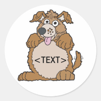 Personalisieren eines Welpen-Hundes,<TEXT> Runder Aufkleber