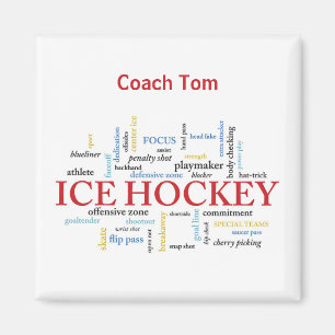 Personalisieren, Eishockey-Trainer Danke in Worten Magnet