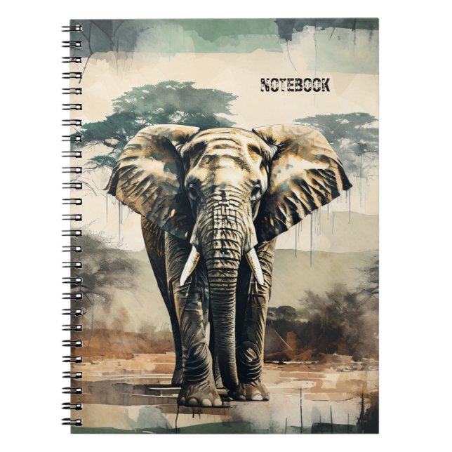 PERSONALISIEREN: Elefant | Notebook-Journal Notizblock (Vorderseite)