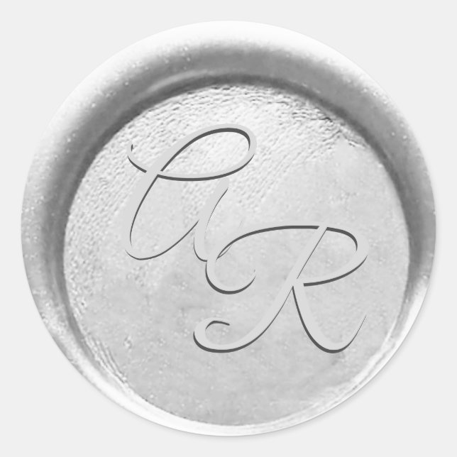 *~* PERSONALISIEREN Elegantes Silver Wax Siegel Ho Runder Aufkleber (Vorderseite)