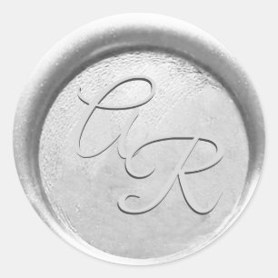 *~* PERSONALISIEREN Elegantes Silver Wax Siegel Ho Runder Aufkleber