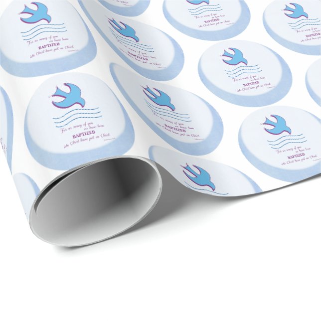 Personalisieren, Erwachsenentauchung Taube auf bla Geschenkpapier (Rolleneckpunkt)