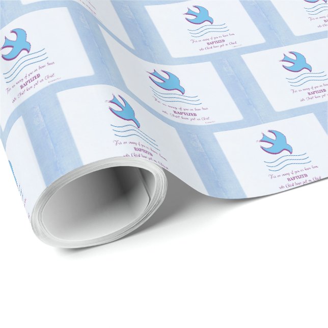 Personalisieren, Erwachsenentauchung Taube auf bla Geschenkpapier (Rolleneckpunkt)