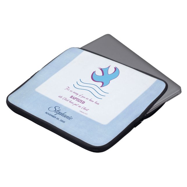 Personalisieren, Erwachsenentauchung Taube auf bla Laptopschutzhülle (Vorne Oben)