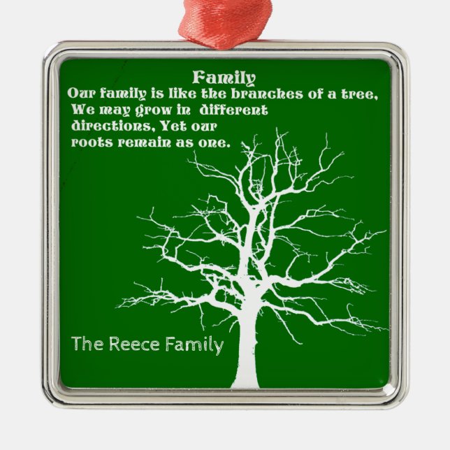 PERSONALISIEREN FAMILIENQUOTE METAL ORNAMENT (Vorne)