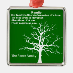 PERSONALISIEREN FAMILIENQUOTE METAL ORNAMENT AUS METALL