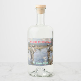 Personalisieren Fly Fishing Frohe Weihnachten Alkoholflaschenetikett