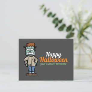Personalisieren Frankenstein Halloween Postcard Feiertagspostkarte