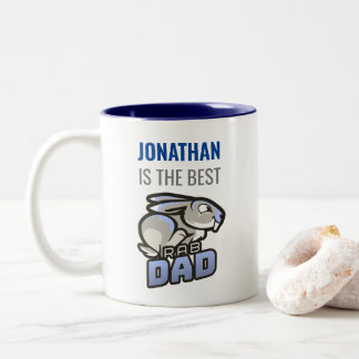 Personalisieren für ihn | Benannt Blue Best Rabbit Zweifarbige Tasse