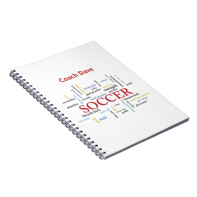 Personalisieren, Fußball-Coach danke Ihnen in Wort Notizblock (Rechte Seite)