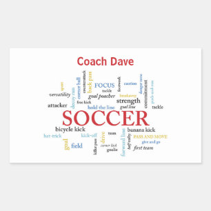 Personalisieren, Fußball-Coach danke Ihnen in Wort Rechteckiger Aufkleber