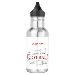Personalisieren, Fußball Coach Vielen Dank in Wort Edelstahlflasche