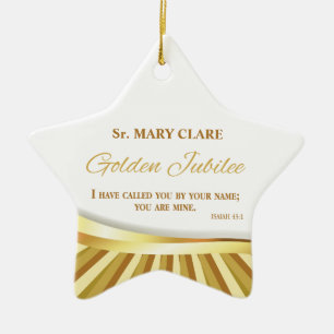 Personalisieren, Goldenes Jubiläum des religiöse Keramik Ornament
