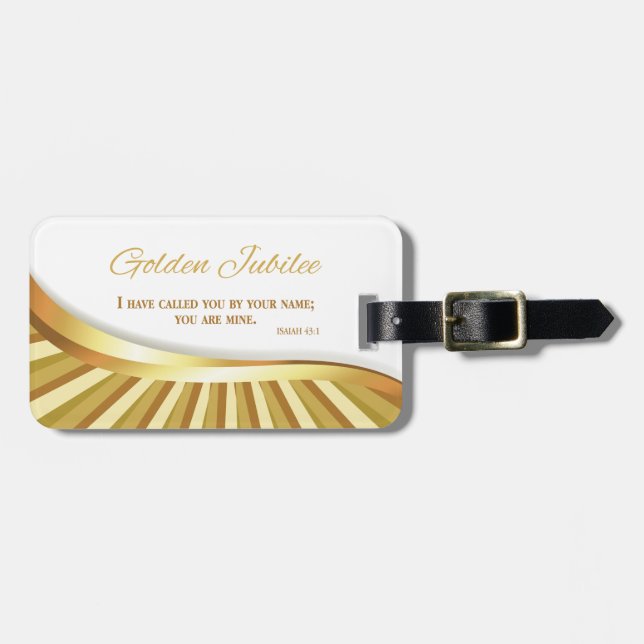 Personalisieren, Goldenes Jubiläum des religiösen  Gepäckanhänger (Vorderseite horizontal)