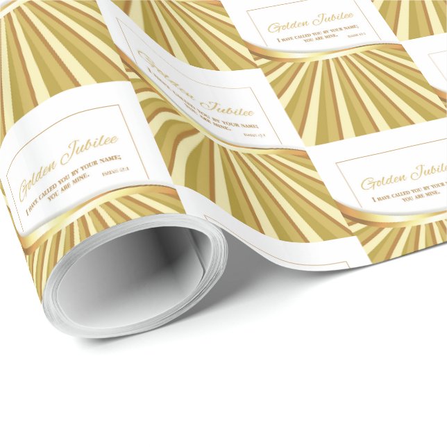 Personalisieren, Goldenes Jubiläum des religiösen  Geschenkpapier (Rolleneckpunkt)