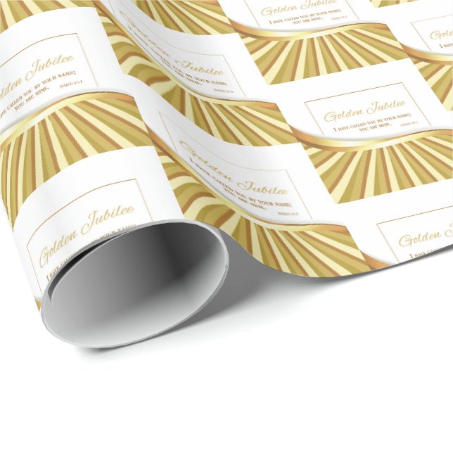 Personalisieren, Goldenes Jubiläum des religiösen  Geschenkpapier (Rolleneckpunkt)