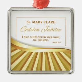 Personalisieren, Goldenes Jubiläum des religiösen  Ornament Aus Metall