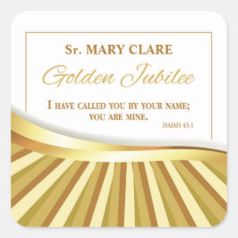 Personalisieren, Goldenes Jubiläum des religiösen  Quadratischer Aufkleber