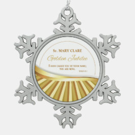 Personalisieren, Goldenes Jubiläum des religiösen  Schneeflocken Zinn-Ornament