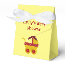 Personalisieren, Hellgelb, roter Kinderwagen