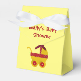 Personalisieren, Hellgelb, roter Kinderwagen Geschenkschachtel