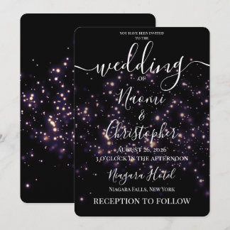 Personalisieren: Kleine Lichter Schwarze Hochzeit Einladung