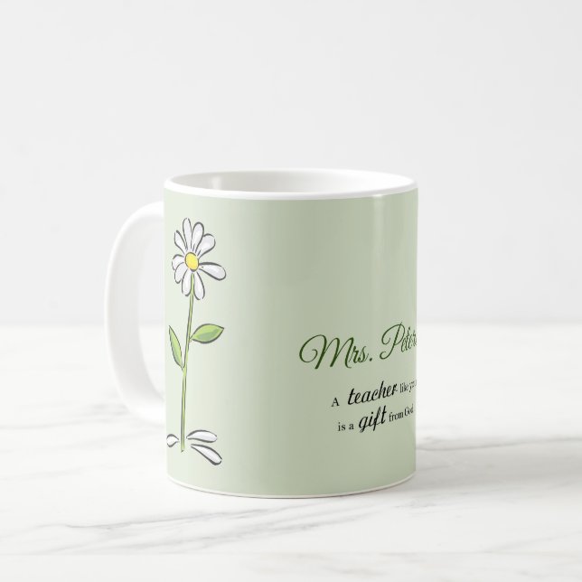 Personalisieren, Lehrer danke Ihnen, religiöse Blu Kaffeetasse (Vorderseite Links)