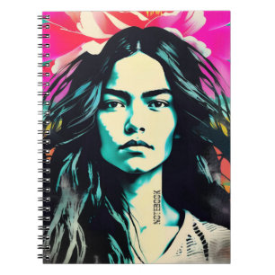 PERSONALISIEREN: Linoprint-Portrait   Notizbuch Notizblock